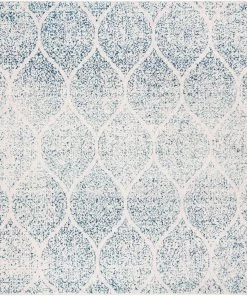 FAS Geometric Trellis Distressed Cream/Turquoise Soft Area Rug All Area Rugs And Runners