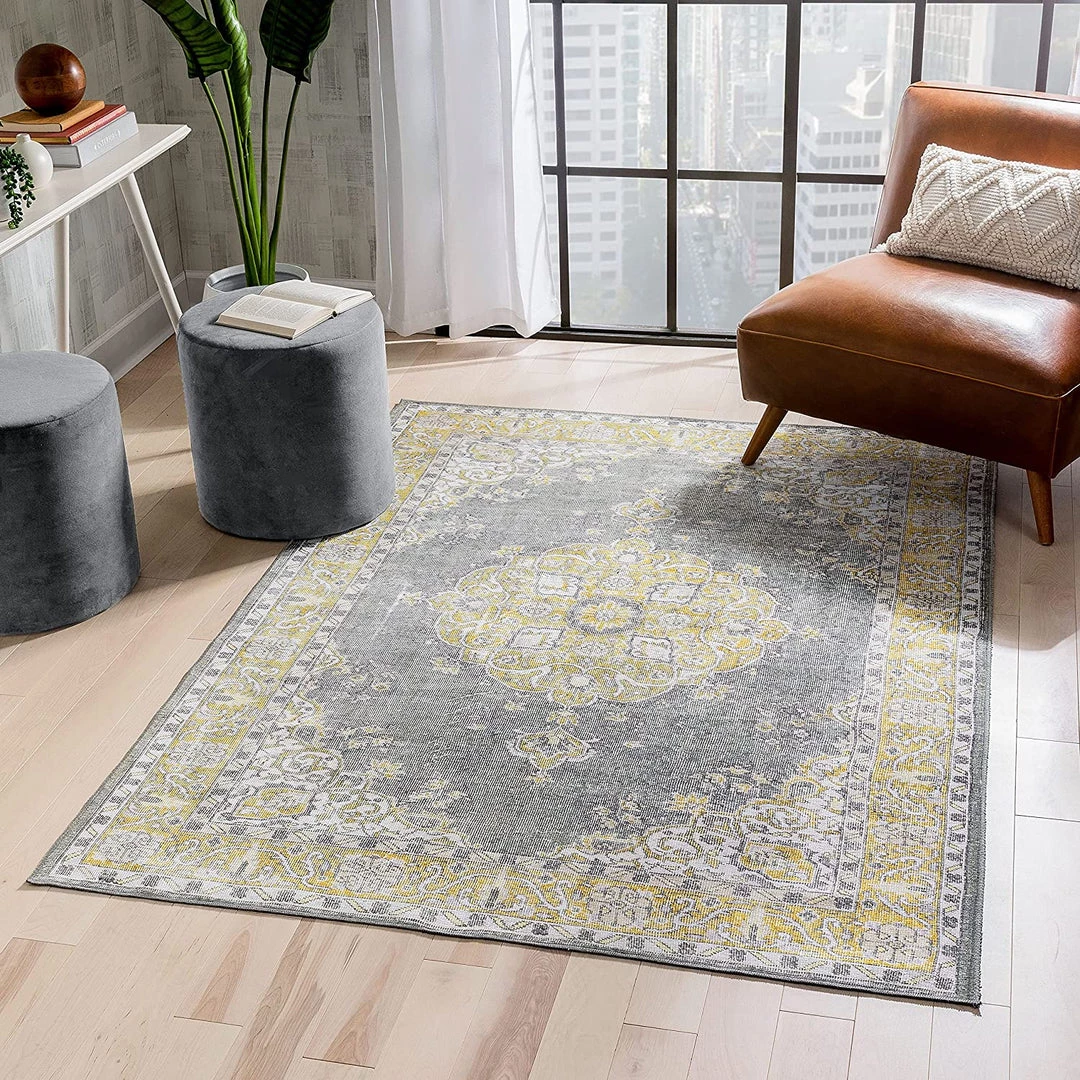 Well Woven Mareva Machine Washable Yellow Vintage Oriental Medallion Area Rug All Area Rugs And Runners 1 Well Woven Mareva Machine Washable Yellow Vintage Oriental Medallion Area Rug All Area Rugs And Runners