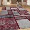 WRG Box Pattern Burgundy Red Area Rug All Area Rugs And Runners