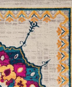 Alba Modern Distressed Area Rug Bohemian By Home Way Transitional Eclectic Multi Color Area Rug