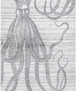 NL All Area Rugs And Runners Octopus Pattern Silver Gray Soft Area Rugs