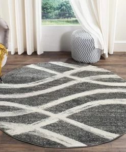 Modern Rugs And Decor Safavieh Adirondack Collection ADR125R Modern Wave Distressed Non-Shedding Stain Resistant Living Room Bedroom Area Rug, 8' X 10', Charcoal / Ivory 12 Modern Rugs And Decor Safavieh Adirondack Collection ADR125R Modern Wave Distressed Non-Shedding Stain Resistant Living Room Bedroom Area Rug, 8' X 10', Charcoal / Ivory