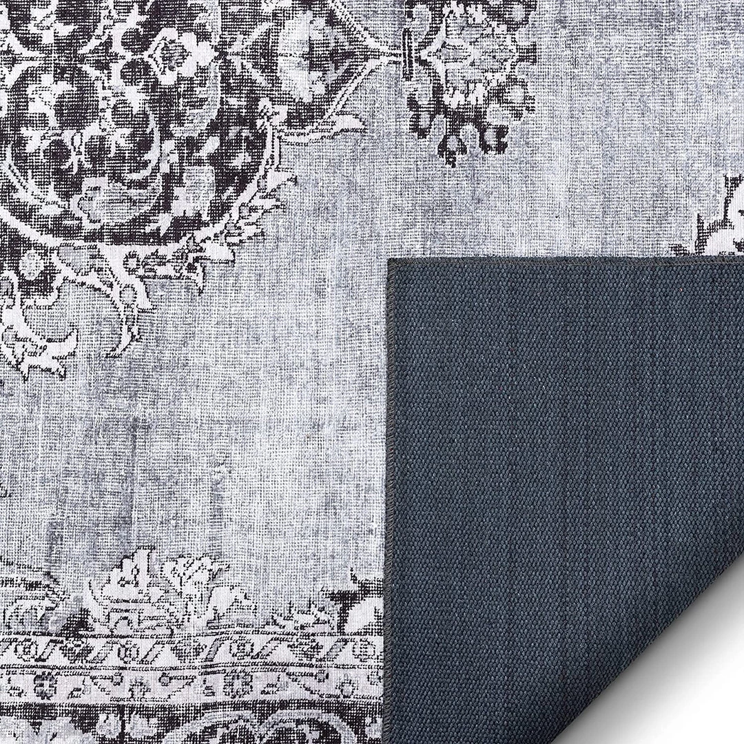 Well Woven Machine Washable Grey Vintage Oriental Medallion Flat Pile Area Rug All Area Rugs And Runners 3 Well Woven Machine Washable Grey Vintage Oriental Medallion Flat Pile Area Rug All Area Rugs And Runners
