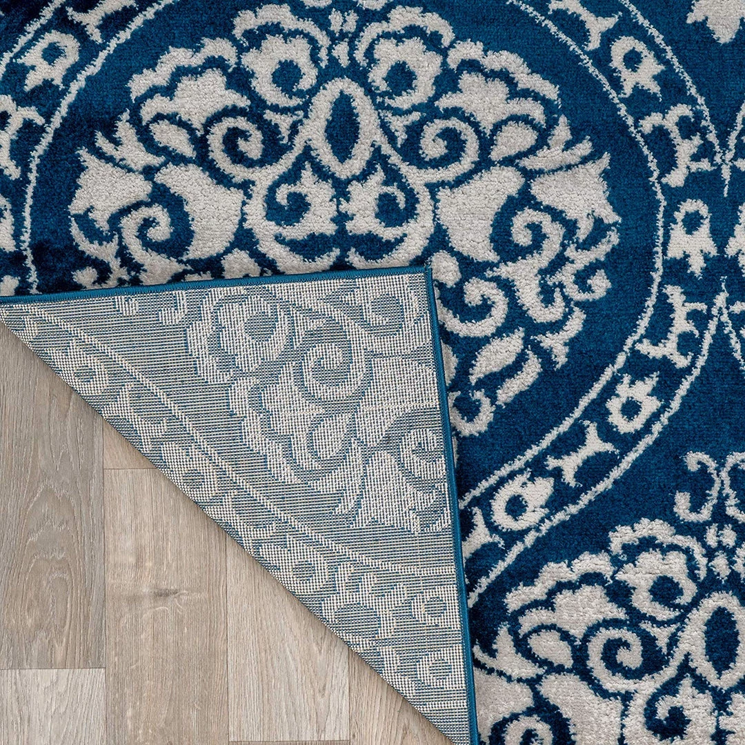 WRG Floral Damask Navy Ivory Area Rug All Area Rugs And Runners 5 WRG Floral Damask Navy Ivory Area Rug All Area Rugs And Runners