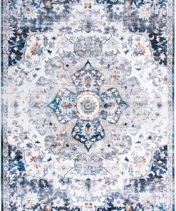 Rugshop Bohemian Distressed Vintage Machine Washable Stain Resistant Non-Shed Eco Friendly Non Slip Area Rug All Area Rugs And Runners