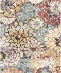 Well Woven Leeza Modern Multi Blue Floral Geometric Pattern Area Rug