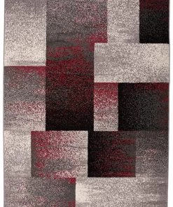 Modern Distressed Boxes All Area Rugs And Runners Geometric Red Gray Box Pattern Area Rugs