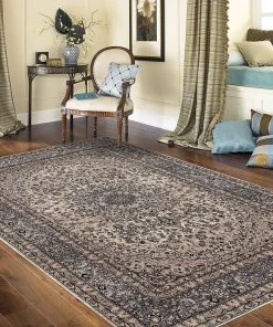 WRG Traditional Gray Medallion Area Rug