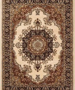 Well Woven Medallion Oriental Persian Runner Rug Ivory
