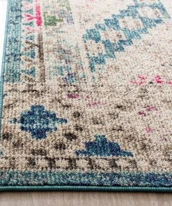 Modern Rugs And Decor Boho Diamond Distressed Area Rug, Dark Blue/Yellow All Area Rugs And Runners