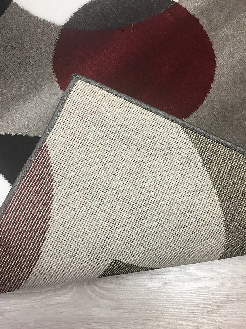 WRG All Area Rugs And Runners Circle Gray/Grey Burgundy Area Rug 5 WRG All Area Rugs And Runners Circle Gray/Grey Burgundy Area Rug