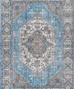 JONATHAN Kesan Vintage Medallion Blue Soft Area Rug All Area Rugs And Runners