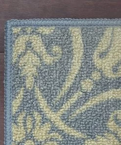 WW Maples Rugs Non Skid Hallway Entry Rugs Blue