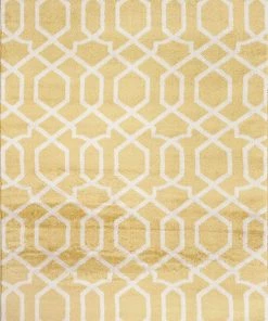 WRG Yellow White Trellis Soft Area Rug All Area Rugs And Runners