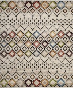 WRG Modern Moroccan Pattern Ivory Multi-Color Area Rug All Area Rugs And Runners