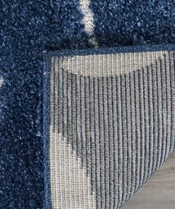 FAS Premium Swirl Thick Plush Blue Area Shag Rug