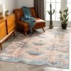 Modern Rugs And Decor Boron Pink Machine Washable Vintage Distressed Area Rug All Area Rugs And Runners