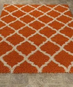WRG Orange Soft White Shag Area Rugs All Area Rugs And Runners