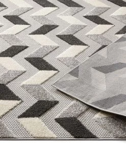 Ww All Area Rugs And Runners Gray White High Traffic Stain Resistant Chevron Indoor Outdoor Area Rug