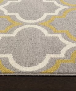 WRG Trellis Gray/Grey Yellow Area Rug