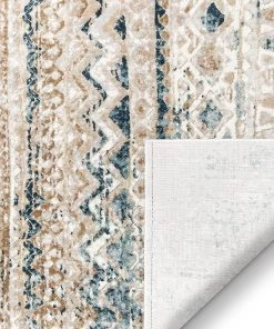 Well Woven Sella Beige & Blue Vintage Tribal Area Rug