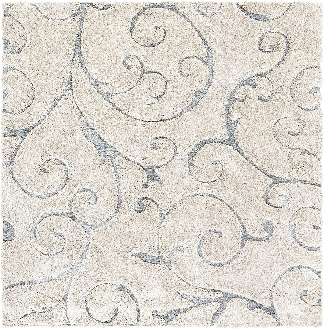 FAS All Area Rugs And Runners Premium Swirl Thick Plush Cream/Dark Blue Area Shag Rug 8 FAS All Area Rugs And Runners Premium Swirl Thick Plush Cream/Dark Blue Area Shag Rug