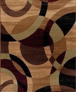 WRG All Area Rugs And Runners Multi-Color Circles Soft Area Rug