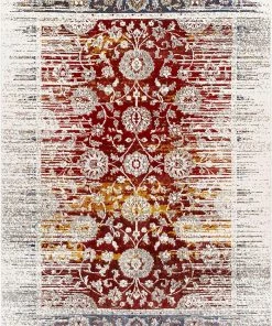 WW All Area Rugs And Runners Modern Floral Persian Design Red Blue Area Rug