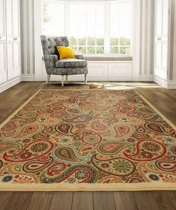 OPVM Paisley Design Multi-color Area Rug And Runners Non-Slip/ No Skid