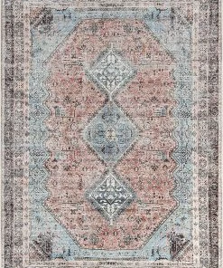 Well Woven Menda Light Blue Machine Washable Vintage Style Classic Distsressed Persian Mat Area Rug All Area Rugs And Runners