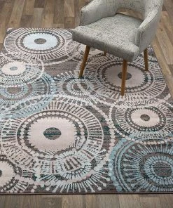 WRG All Area Rugs And Runners Contemporary Circles Brown Blue Area Rug 10 WRG All Area Rugs And Runners Contemporary Circles Brown Blue Area Rug
