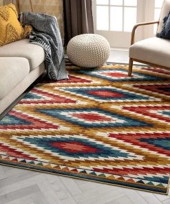 Well Woven Mia Blue Southwestern Medallion Mat Rug