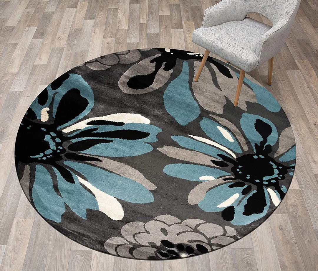 WRG All Area Rugs And Runners Floral Gray Black Blue Area Rug 11 WRG All Area Rugs And Runners Floral Gray Black Blue Area Rug