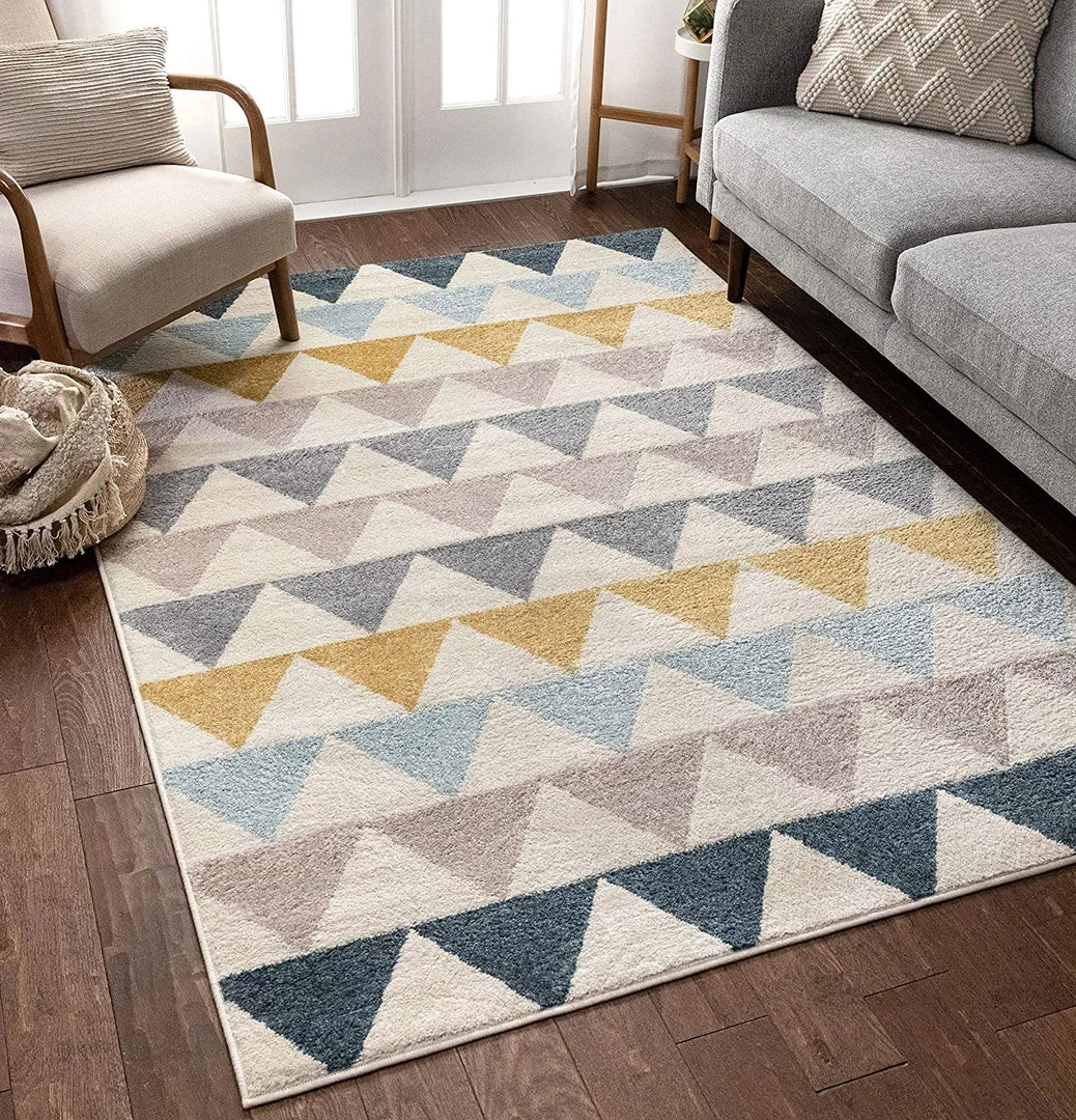 Modern Rugs And Decor Triangles Geometric Gold Blue Area Rug All Area Rugs And Runners 1 Modern Rugs And Decor Triangles Geometric Gold Blue Area Rug All Area Rugs And Runners