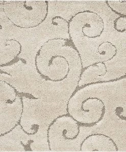 FAS Premium Swirl Thick Plush Cream/Beige Area Shag Rug