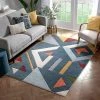 Modern Rugs And Decor Multi Modern Geometric Triangles Beveled Pattern Area Rug All Area Rugs And Runners