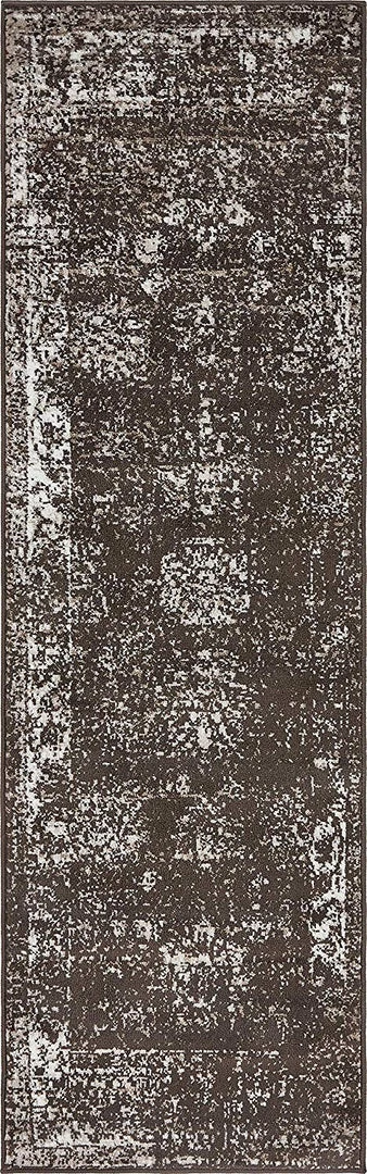 UL Vintage Distressed Bordered Brown Area Rugs 10 UL Vintage Distressed Bordered Brown Area Rugs