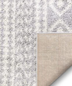 Modern Rugs And Decor Tribal Diamond Stripes Grey Soft Shag Area Rug All Area Rugs And Runners