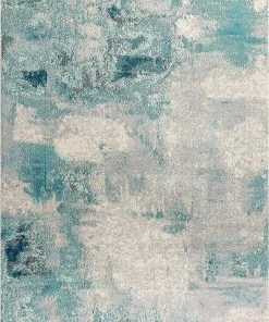 Jonathan Contemporary Modern Abstract Vintage Area Rug Cream/Blue