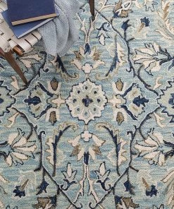 Safavieh All Area Rugs And Runners Blossom Collection Handmade Tassel Premium Wool Accent Rug Blue / Ivory 17 Safavieh All Area Rugs And Runners Blossom Collection Handmade Tassel Premium Wool Accent Rug Blue / Ivory