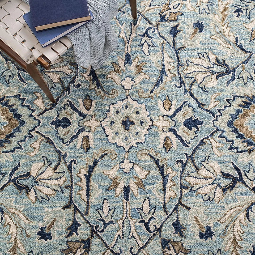 Safavieh All Area Rugs And Runners Blossom Collection Handmade Tassel Premium Wool Accent Rug Blue / Ivory 6 Safavieh All Area Rugs And Runners Blossom Collection Handmade Tassel Premium Wool Accent Rug Blue / Ivory