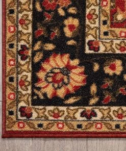 Well Woven Eugene Red Oriental Medallion Non-Slip Rubber Backed Runner Rug All Area Rugs And Runners