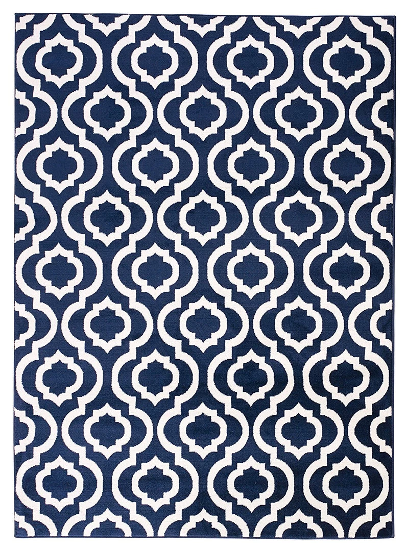 DD Trellis Design Navy & Ivory Area Rugs 3 DD Trellis Design Navy & Ivory Area Rugs
