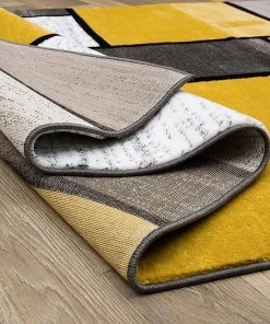 WRG Modern Yellow Gray White Area Rug All Area Rugs And Runners