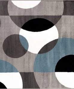 WRG Circle Gray/Grey Blue Area Rug All Area Rugs And Runners 17 WRG Circle Gray/Grey Blue Area Rug All Area Rugs And Runners