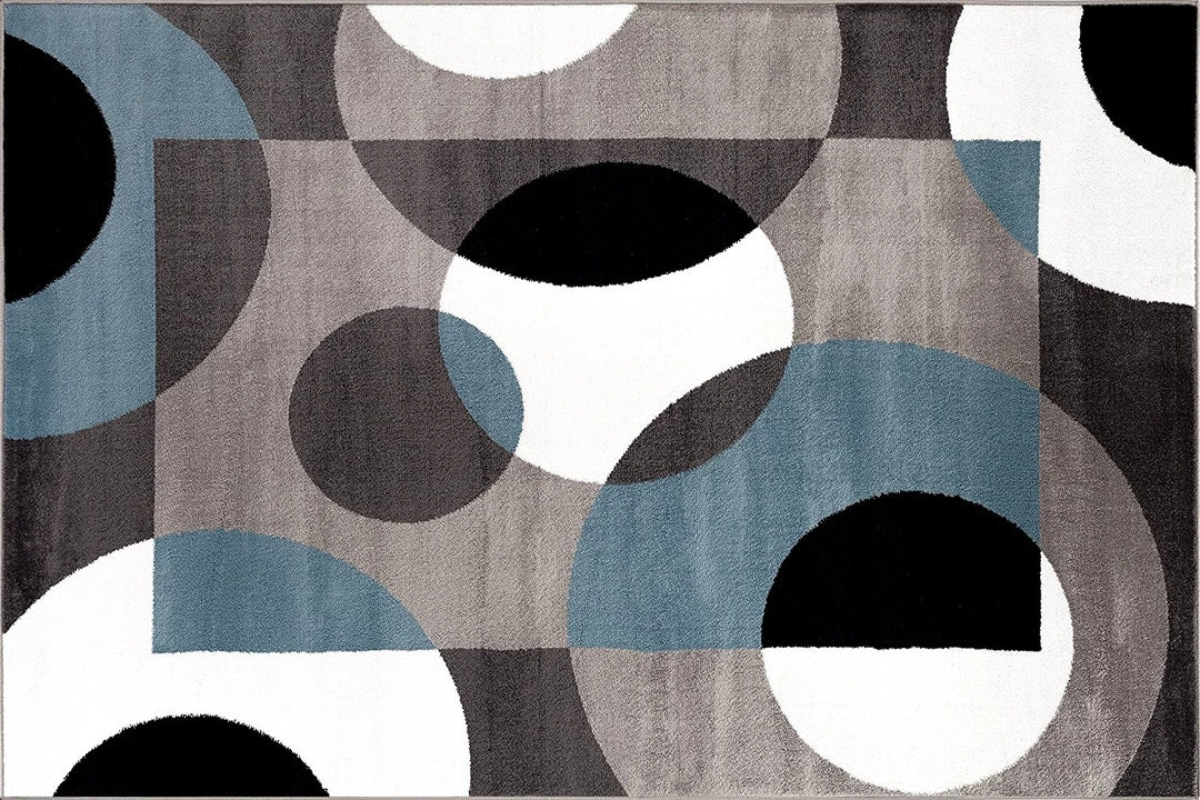 WRG Circle Gray/Grey Blue Area Rug All Area Rugs And Runners 8 WRG Circle Gray/Grey Blue Area Rug All Area Rugs And Runners