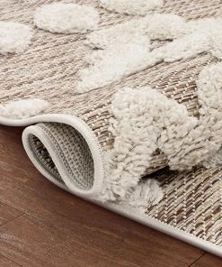 Varda Grey Tribal Cenar Beige Flat-Weave Hi-Low Pile Diamond Moroccan Tribal Area Rug