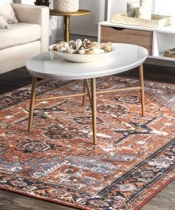 Modern Rugs And Decor All Area Rugs And Runners Florence Vintage Persian Area Rug, Rust
