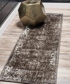 UL Vintage Distressed Bordered Brown Area Rugs 18 UL Vintage Distressed Bordered Brown Area Rugs