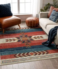 Well Woven Dustin Crimson Southwestern Medallion Area Rug